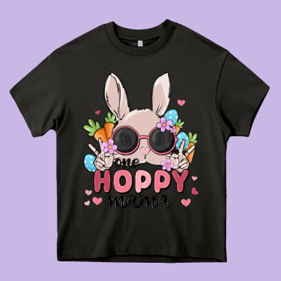 One Hoppy Mama Heavy Core Tee Designed By Maliassmallbusiness