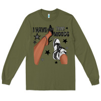 Army Green I Have Two Moods Black Sneakers Afro Girl Long Sleeve Tee - texasbilliewilder