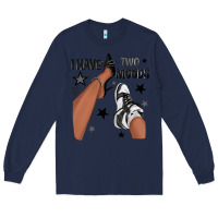 Navy I Have Two Moods Black Sneakers Afro Girl Long Sleeve Tee - texasbilliewilder