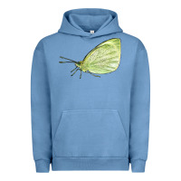 Pigment Pebble Blue Cabbage White Butterfly Urban Hoodie - LillyAllenDesigns
