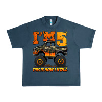 Midnight Navy i'm five this is how i roll monster truck birthday Urban Heavy Tee - Jasminsmagicworld