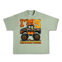 Oil Green i'm five this is how i roll monster truck birthday Urban Heavy Tee - Jasminsmagicworld