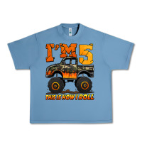 Pebble Blue i'm five this is how i roll monster truck birthday Urban Heavy Tee - Jasminsmagicworld