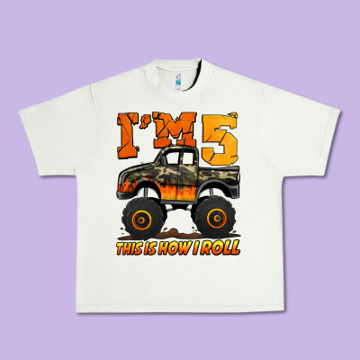 I'm Five This Is How I Roll Monster Truck Birthday Urban Heavy Tee Designed By Jasminsmagicworld