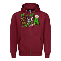 Burgundy St. Patrick's Day CNA Zipper Hoodie - OliviaCreatesArt