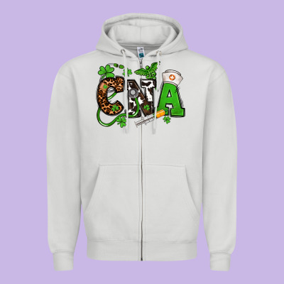 St. Patrick's Day Cna Zipper Hoodie Designed By Oliviacreatesart