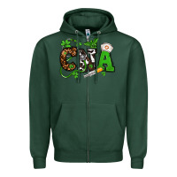Sports Green St. Patrick's Day CNA Zipper Hoodie - OliviaCreatesArt