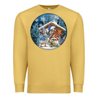 Antique Gold Winter Farm Animals Premium Sweatshirt - FaDigitalArtStudio