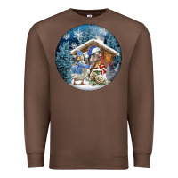 Chestnut Winter Farm Animals Premium Sweatshirt - FaDigitalArtStudio