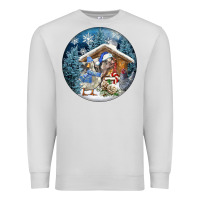 Dove Grey Winter Farm Animals Premium Sweatshirt - FaDigitalArtStudio