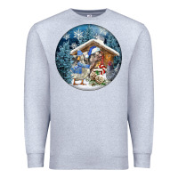 Heather Grey Winter Farm Animals Premium Sweatshirt - FaDigitalArtStudio