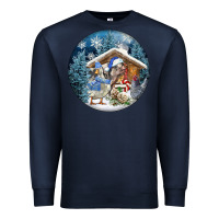 Navy Winter Farm Animals Premium Sweatshirt - FaDigitalArtStudio