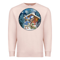 Pale Pink Winter Farm Animals Premium Sweatshirt - FaDigitalArtStudio