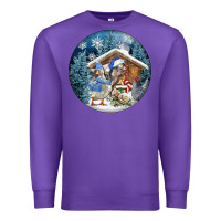 Purple Winter Farm Animals Premium Sweatshirt - FaDigitalArtStudio