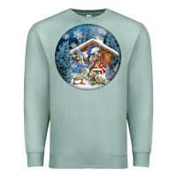 Seafoam Winter Farm Animals Premium Sweatshirt - FaDigitalArtStudio