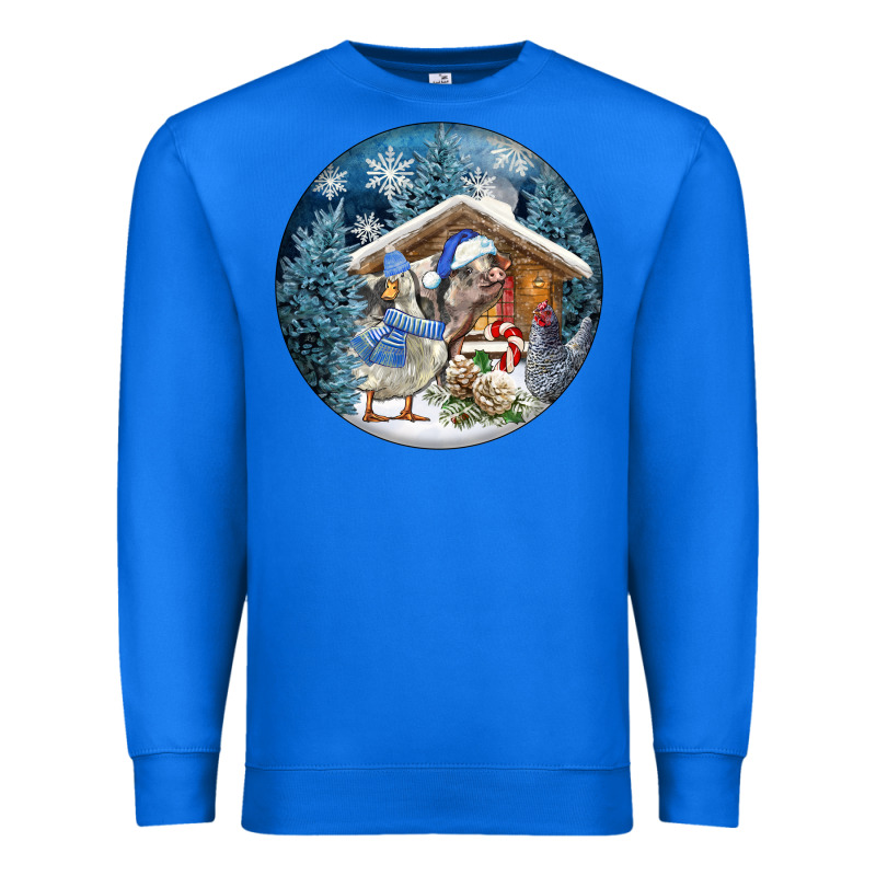 Winter Farm Animals Premium Sweatshirt by FaDigitalArtStudio | Teevron