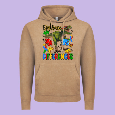 Embrace Differences Vintage Hoodie Designed By Artiststas