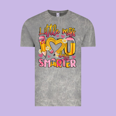 Little Miss 100 Days Smarter Vintage Tee Designed By Artiststas