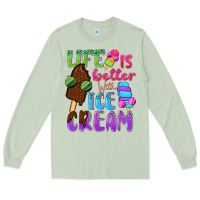 Matcha Life is better with ice cream Long Sleeve Tee - NancyCooperArtShop