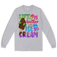 Moon Dust Life is better with ice cream Long Sleeve Tee - NancyCooperArtShop