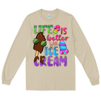 Mushroom Life is better with ice cream Long Sleeve Tee - NancyCooperArtShop