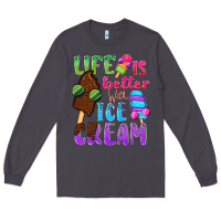 Smoke Life is better with ice cream Long Sleeve Tee - NancyCooperArtShop
