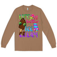 Toasted Coconut Life is better with ice cream Long Sleeve Tee - NancyCooperArtShop