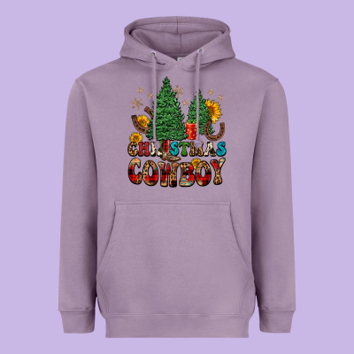 Christmas Cowboy Heavyweight Hoodie Designed By Fadigitalartstudio