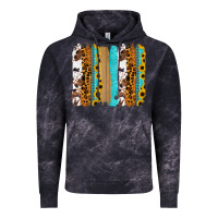 Cloud Black turquoise sunflowers cowhide leopard glitter background Vintage Hoodie - RanaPortraitStore