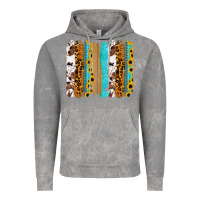 Cloud Rock turquoise sunflowers cowhide leopard glitter background Vintage Hoodie - RanaPortraitStore