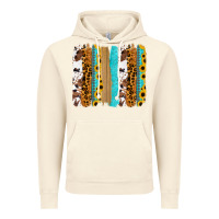 Vintage Artic turquoise sunflowers cowhide leopard glitter background Vintage Hoodie - RanaPortraitStore