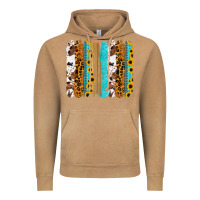 Vintage Camel turquoise sunflowers cowhide leopard glitter background Vintage Hoodie - RanaPortraitStore