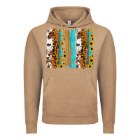 Vintage Coffee turquoise sunflowers cowhide leopard glitter background Vintage Hoodie - RanaPortraitStore