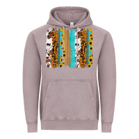 Vintage Zinc turquoise sunflowers cowhide leopard glitter background Vintage Hoodie - RanaPortraitStore