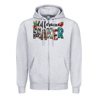 Heather Grey difference maker teacher Zipper Hoodie - OliviaCreatesArt