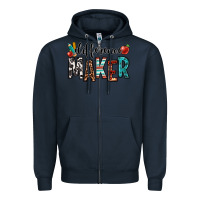 Navy difference maker teacher Zipper Hoodie - OliviaCreatesArt