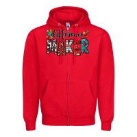 Red difference maker teacher Zipper Hoodie - OliviaCreatesArt