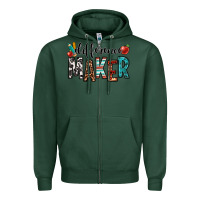 Sports Green difference maker teacher Zipper Hoodie - OliviaCreatesArt