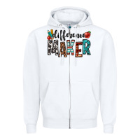 White difference maker teacher Zipper Hoodie - OliviaCreatesArt