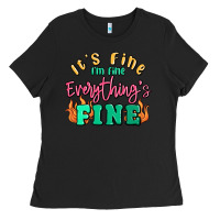 Black its fine im dine everythings fine Ladies Tee - MaliasSmallBusiness