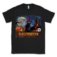 Black Black Cat Halloween Classic Tee - LillyAllenDesigns