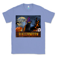 Colony Blue Black Cat Halloween Classic Tee - LillyAllenDesigns