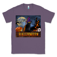 Lavender Black Cat Halloween Classic Tee - LillyAllenDesigns