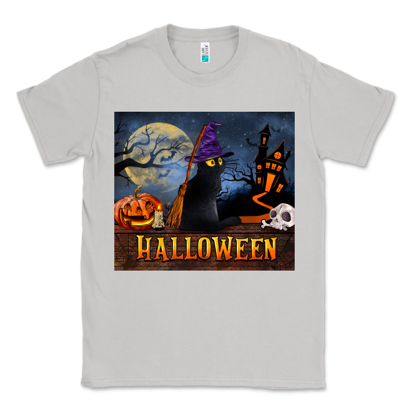 Black Cat Halloween Classic Tee by LillyAllenDesigns | Teevron