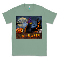 Sage Black Cat Halloween Classic Tee - LillyAllenDesigns