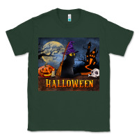 Sports Green Black Cat Halloween Classic Tee - LillyAllenDesigns