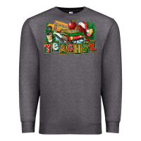 Charcoal Heather Christmas Teacher Premium Sweatshirt - FaDigitalArtStudio