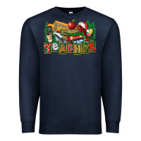Navy Christmas Teacher Premium Sweatshirt - FaDigitalArtStudio