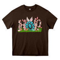 Chocolate Brown hop rabbit Heavy Core Tee - MaliasSmallBusiness