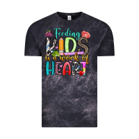 Cloud Black feeding kids is a work of heart Vintage Tee - Artiststas